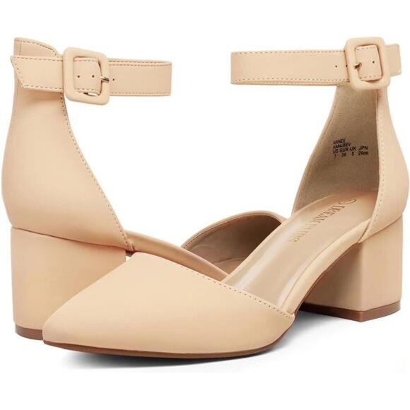 Shoes - New In Box Womens Pointed Toe Low Chunky Heels Pump Shoes